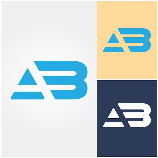 A logo for ab and b with a blue background.