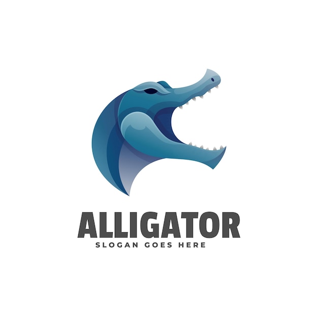 Logo Alligator Gradient Colorful Style.