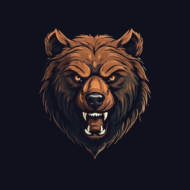 A logo of a angry bear's head designed in esports illustration style