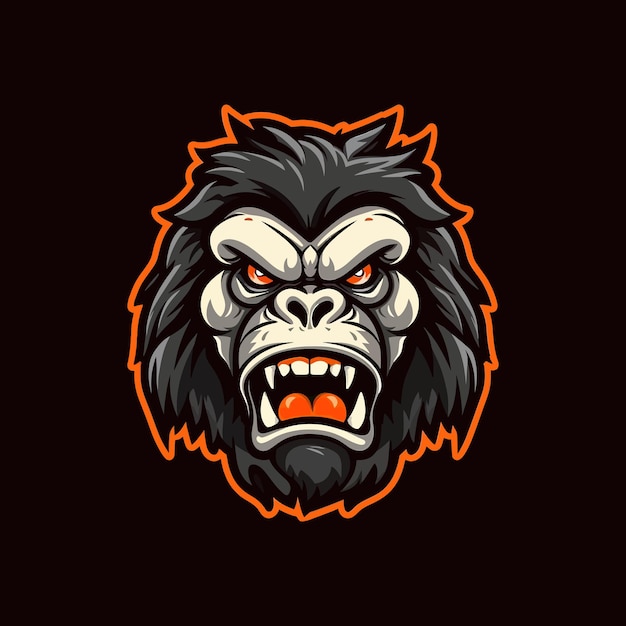 A logo of a angry monkey's head designed in esports illustration style