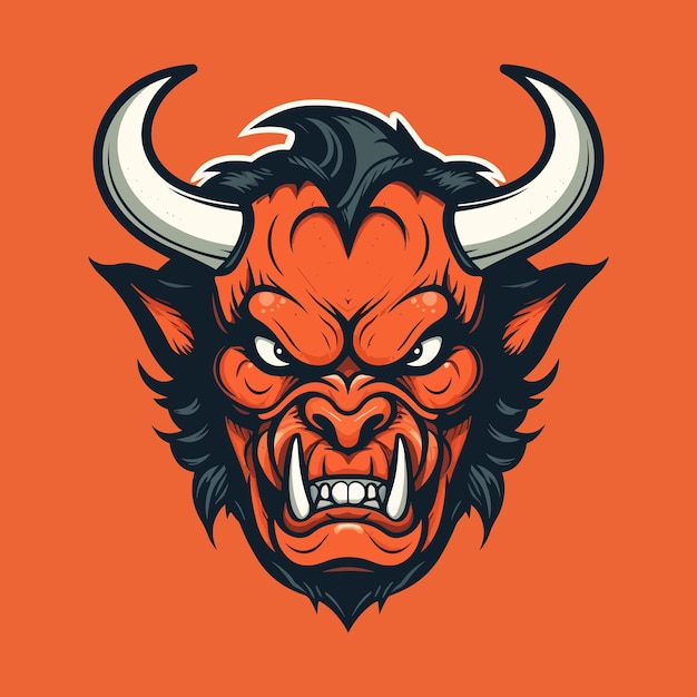 A logo of an angry red devil head designed in esports illustration style