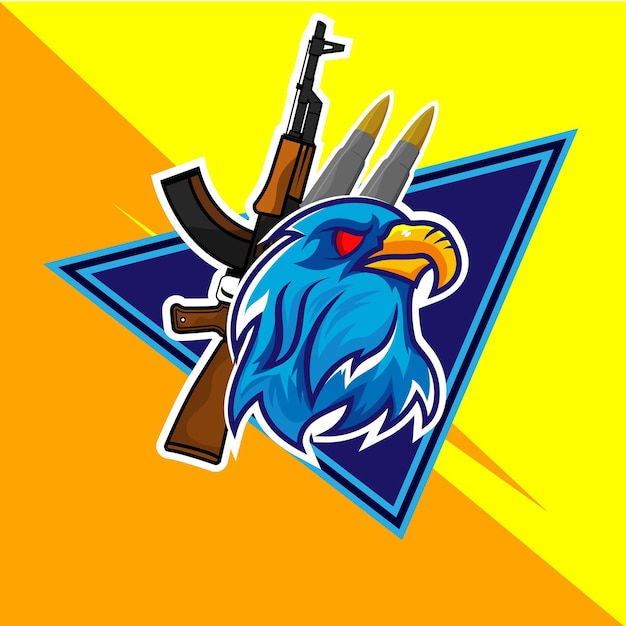 Logo animal emblem tournament eagle bird character esport easy to edit and customize