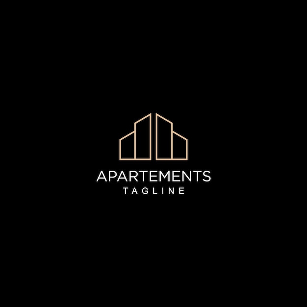 logo apartements design tangline art template