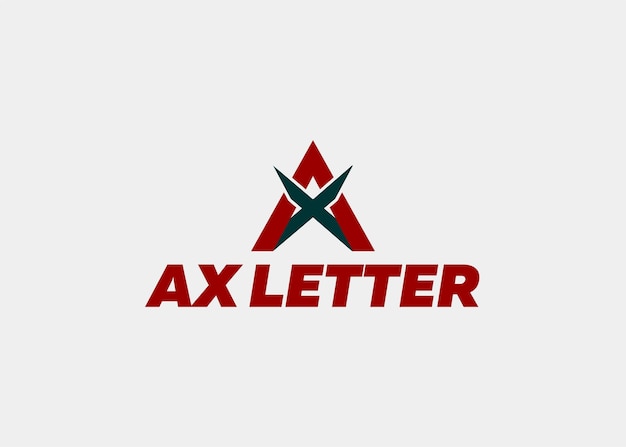 Vector logo ax letter line company name