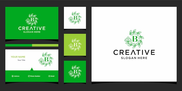 logo b luxury with business card template