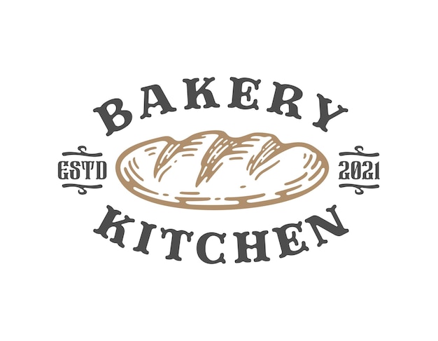 Logo badge of bread design isolated