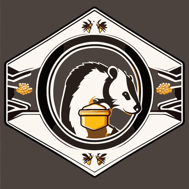 Vector logo badger with honey vector illustration flat 2