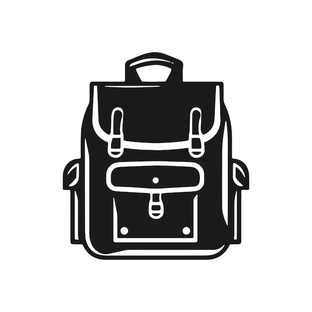 Logo of bag icon vector silhouette isolated design school concept black bag