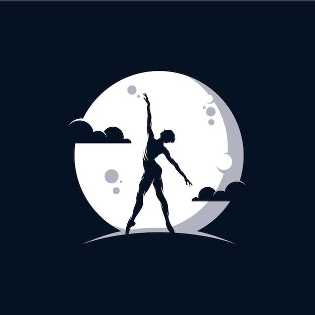 Logo for a ballet or dance studio in the moon