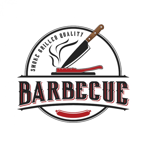 Logo for a barbecue restaurant with a vintage style