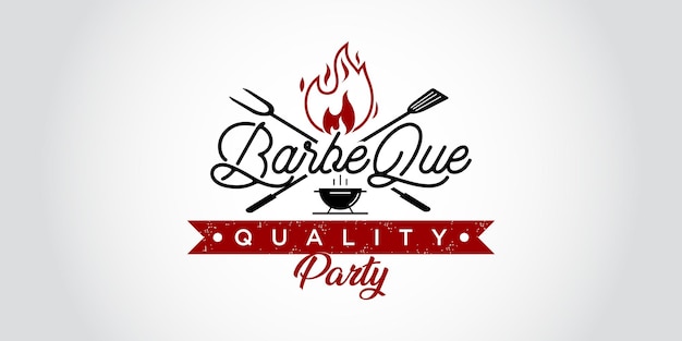 Logo barbecue with flame logo