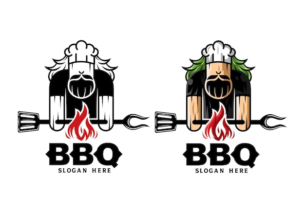 Logo BBQ Restaurant Vector Illustration Template with Simple Elegant Design Good for Any Industry