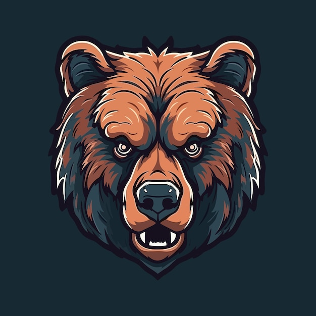 A logo of an bear head designed in esports illustration style Vector