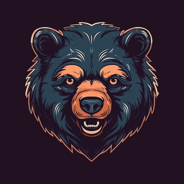 A logo of an bear head designed in esports illustration style Vector