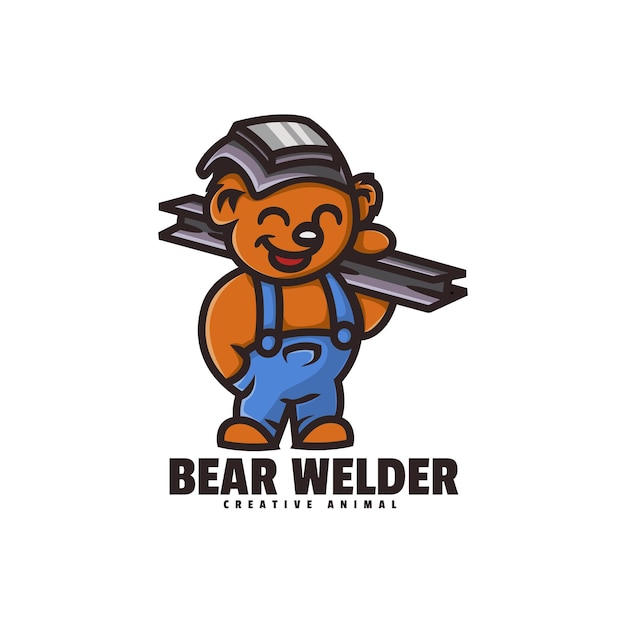  Logo Bear Welder Mascot Cartoon Style