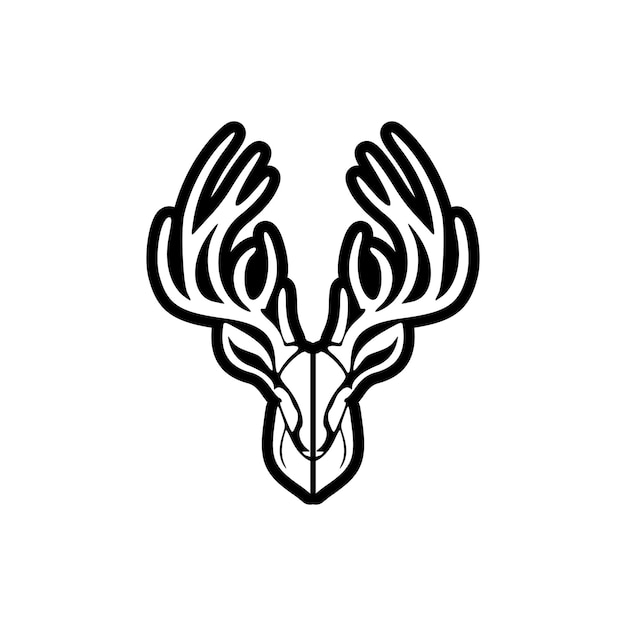 Logo of a black and white vectorstyle deer Easy elegant