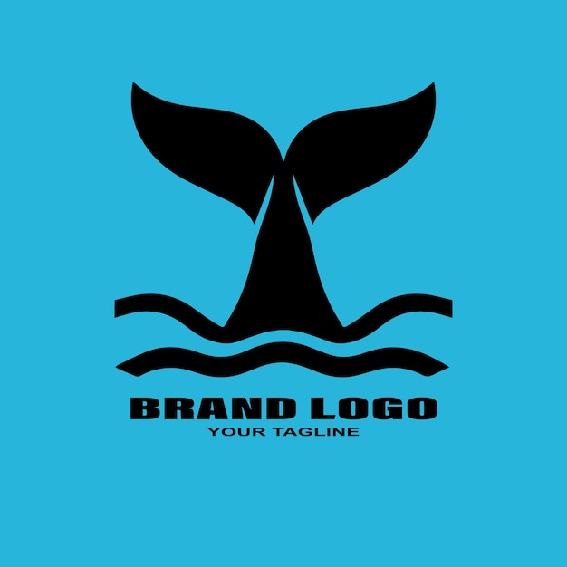 Vector logo brand whale sea vector