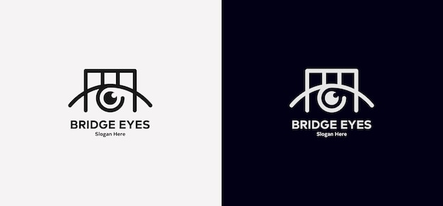 Logo bridge eyes modern monogram vector illustration