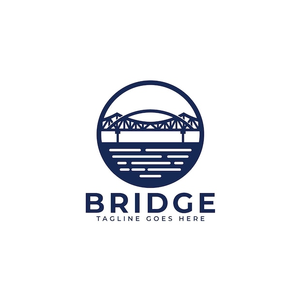 A logo for a bridge that has a bridge on it