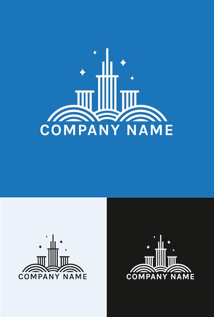 Logo Building above the clouds for your company