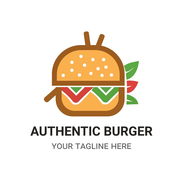 A logo for a burger with a picture of a burger in it