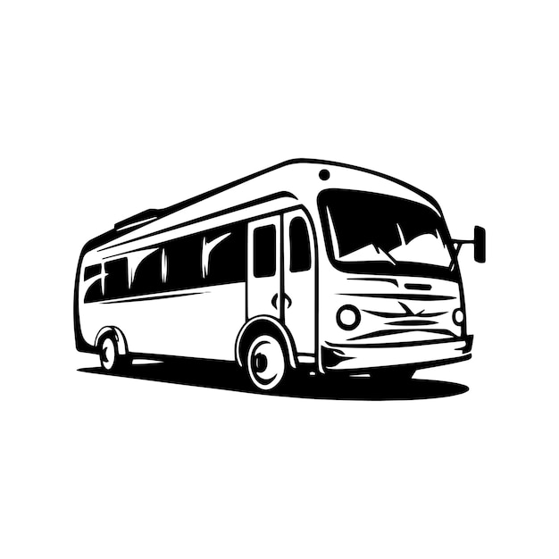 Logo of bus icon vector silhouette isolated design school bus concept black icon