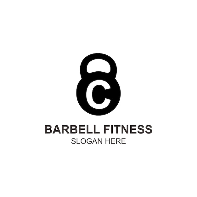 Logo c barbell fitness design