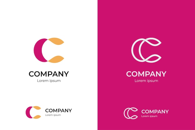 Logo C monogram modern letter letter CC elegant business emblem logo with overlapping lines symbol