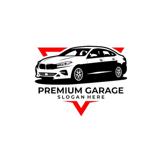 A logo for a car company that says premium garage