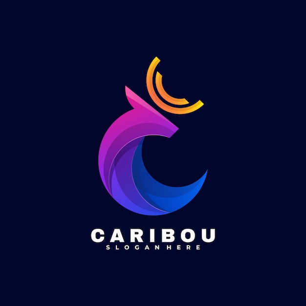  Logo  Caribou Gradient Colorful Style.