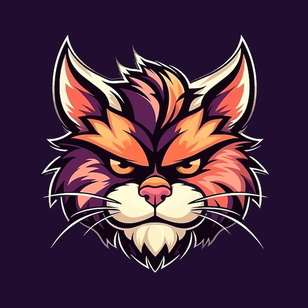 A logo of an cat head designed in esports illustration style Vector