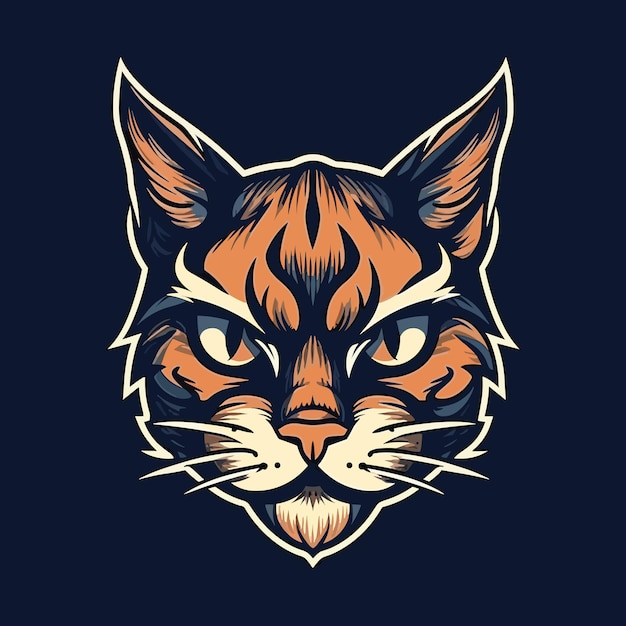 A logo of an cat head designed in esports illustration style Vector