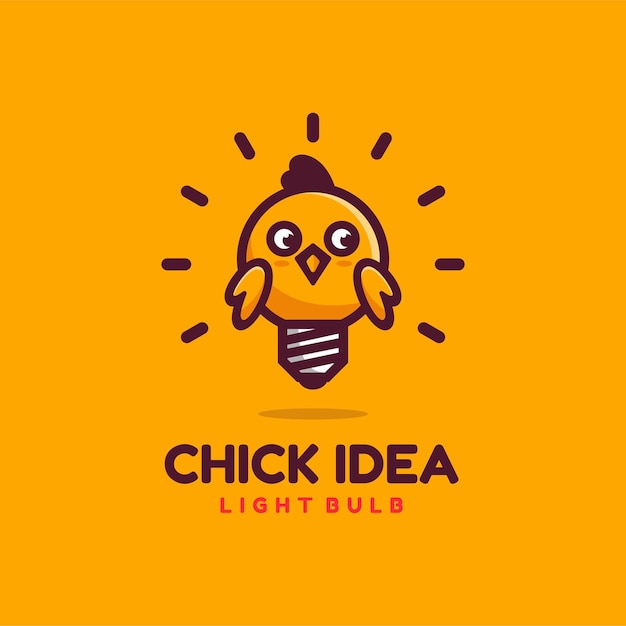 Logo Chick Idea Simple Mascot Style.