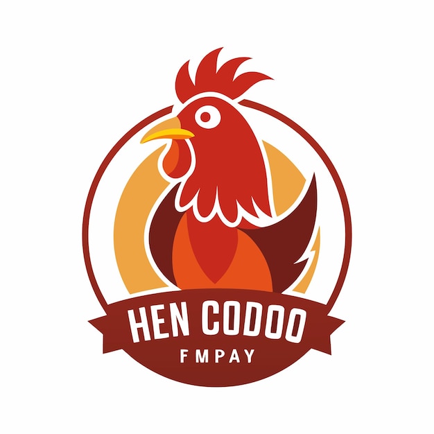 Vector a logo for a chicken food company with a red rooster on it