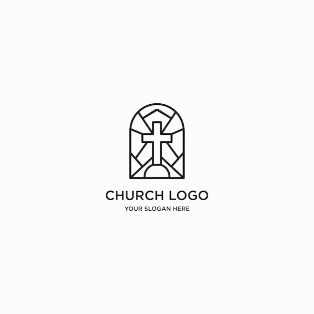 Vector logo church design art template