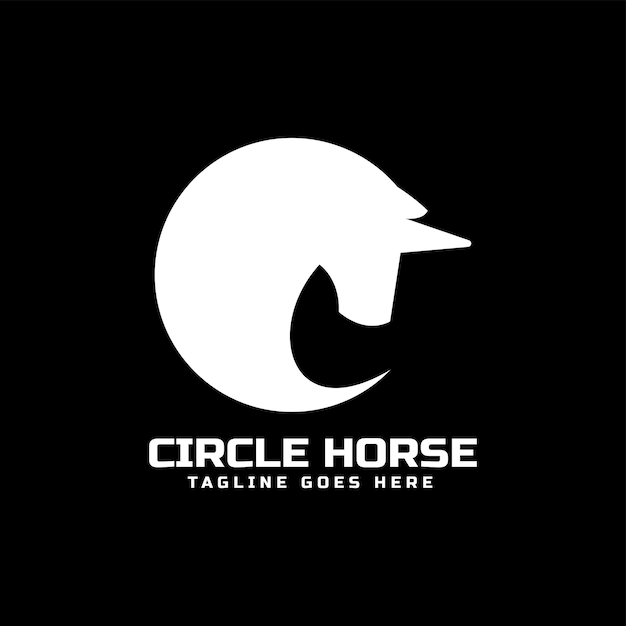 Logo circle horse shiluette style