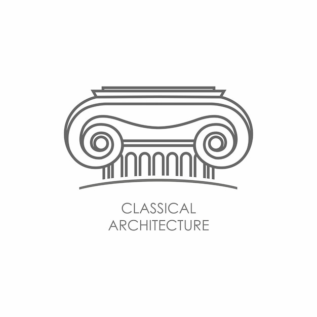 A logo for classical architecture with column