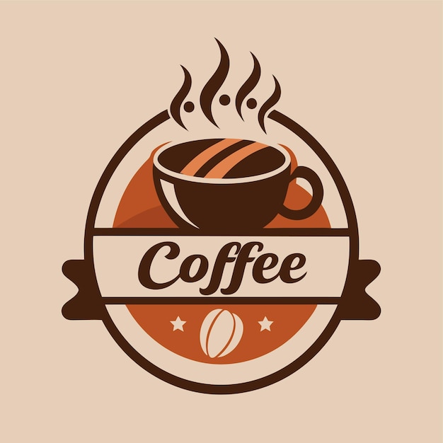 a logo for coffee and a cup of coffee