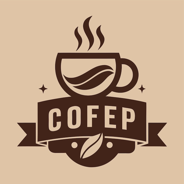 a logo for coffee with a picture of a coffee cup