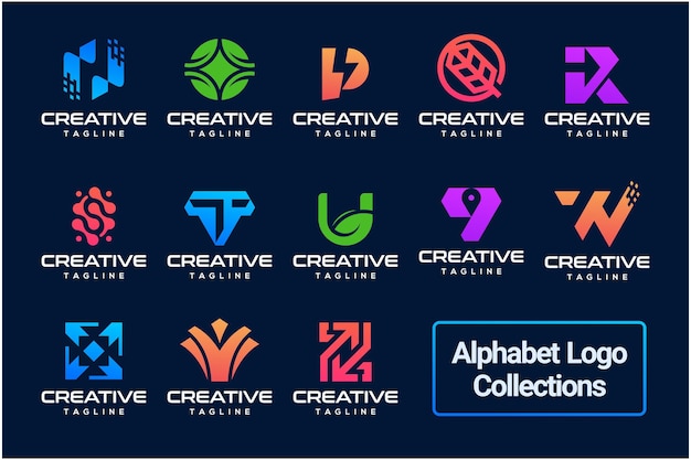 Logo collection of abstract alphabet design concept for branding logo design inspirations