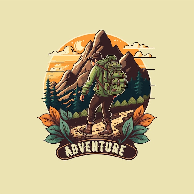 Logo Collection of vintage mountain explorer hiking trekking adventure