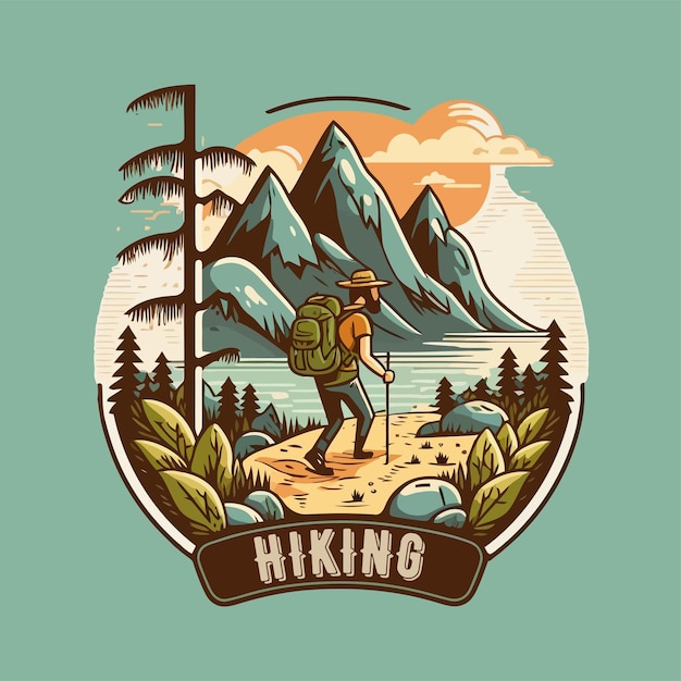 Logo Collection of vintage mountain explorer hiking trekking adventure