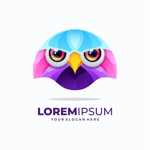 Logo Colorful Owl Vector Illustration.