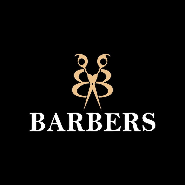 Logo combining letter b and scissors