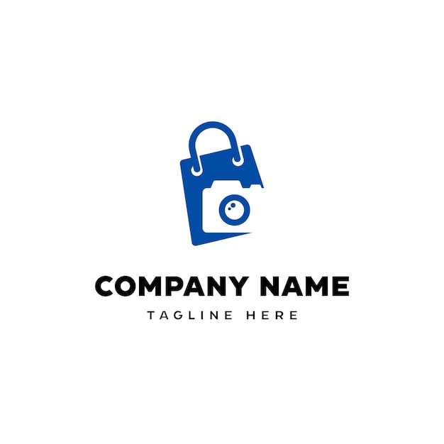 A logo for a company called a camera and a bag with a lock.