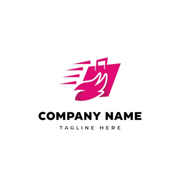 A logo for company name with a box and a box