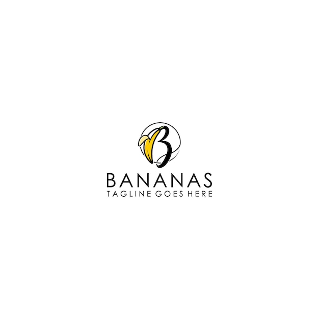 logo created from combination of banana with letter B shape.