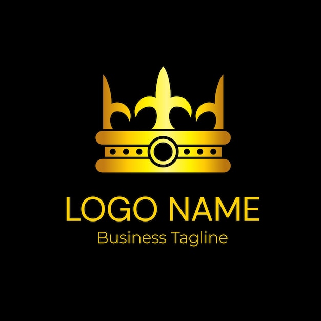 Vector logo crown gold design company brand