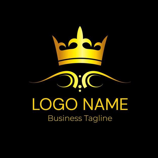 Vector logo crown gold design company brand