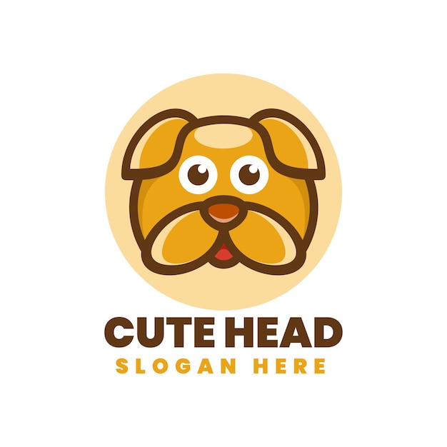 logo Cute Head simple mascot style